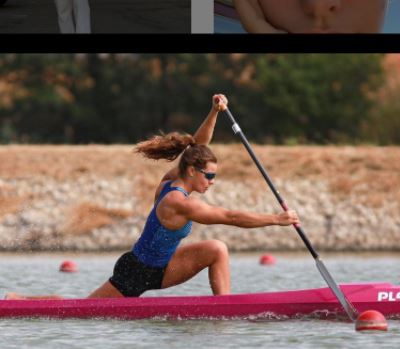 Nevin Harrison in a Sprint canoe race